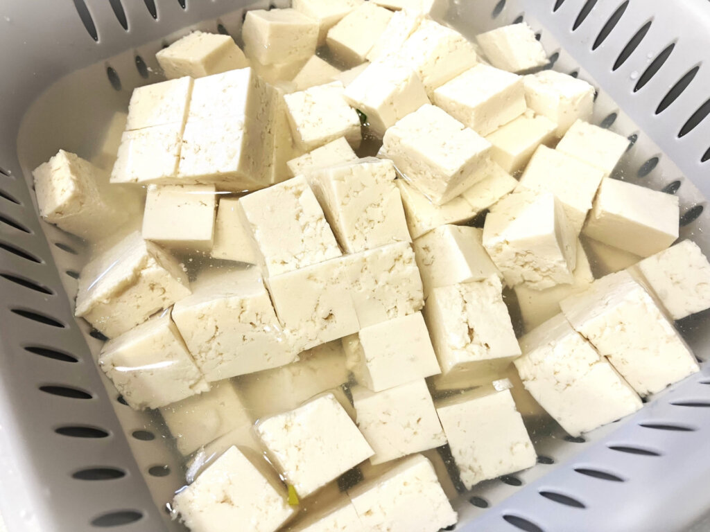 包丁で切った豆腐