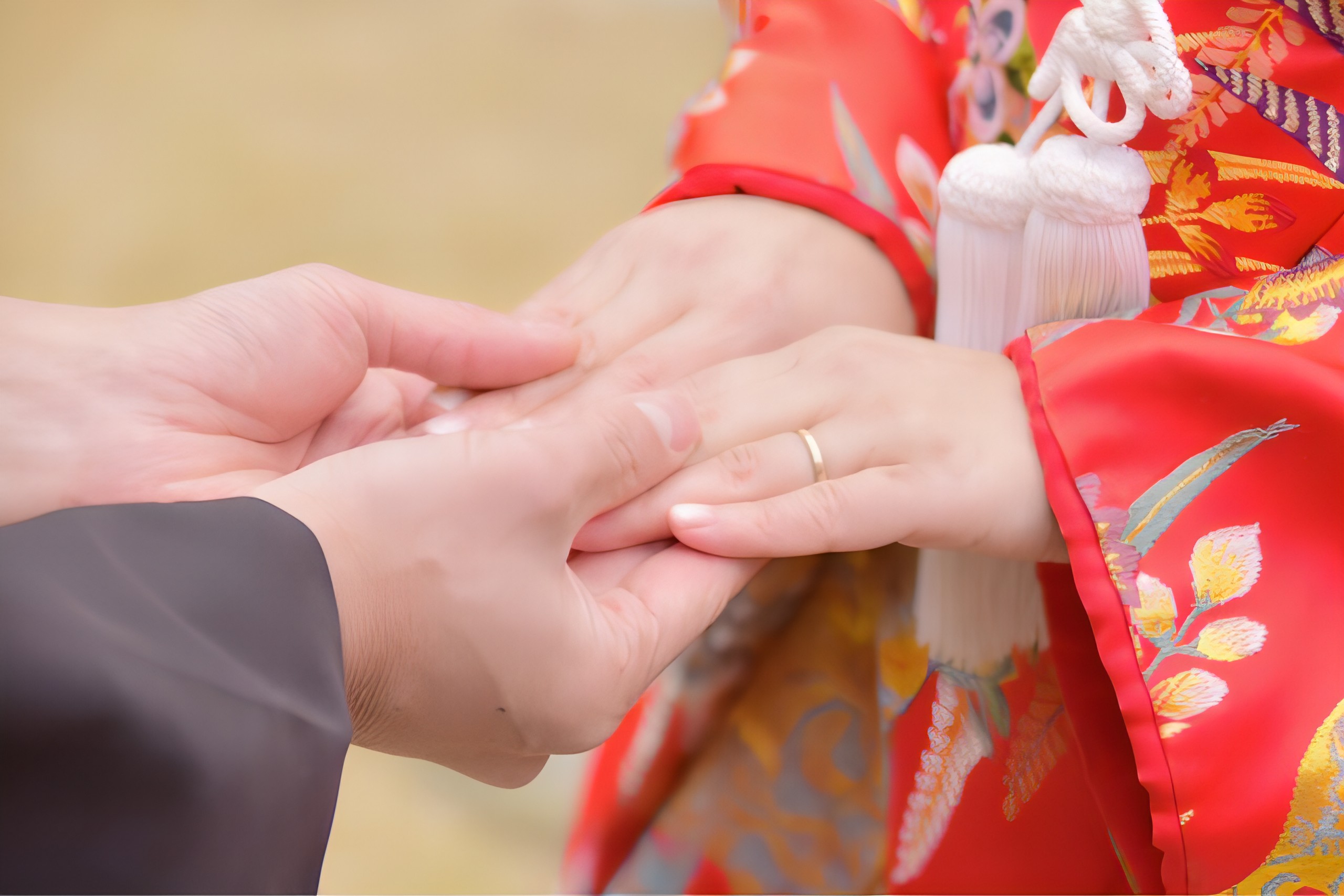 中国人と日本人がする結婚式のイメージ